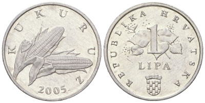 Хорватия 1 липа 2005 Кукуруза KM 3 алюминий UNC 4617-1119