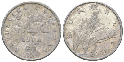 Хорватия 1 липа 2001 нечетный год KM 3 алюминий    4147-967