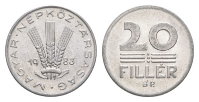 Венгрия 20 филлеров 1983 KM 573 алюминий aUNC 4632-356