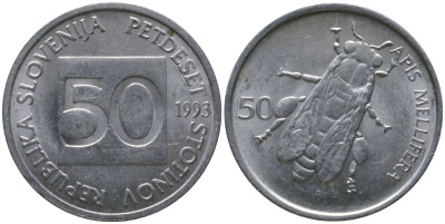 Словения 50 стотинов 1993 KM 3 алюминий 4549-123