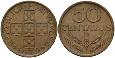 Португалия 50 сентаво 1979 KM 596 бронза 4156-535