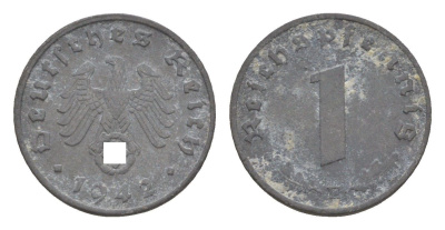 Германия 1 рейхспфенниг 1942 E KM 97, J.369 цинк 4613-448