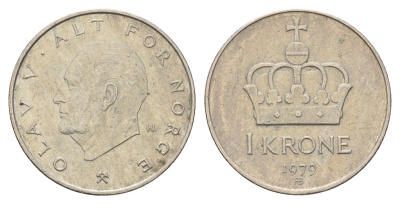Норвегия 1 крона 1979 Улаф V (1957-1991) KM 419 медно-никель 117-615