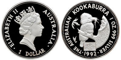 Австралия набор из 3 монет 1 доллар, 25 долларов, 25 долларов 1992 животные Австралии, тираж 750 экз № 0431 серебро, золото, платина 4-3-5-28