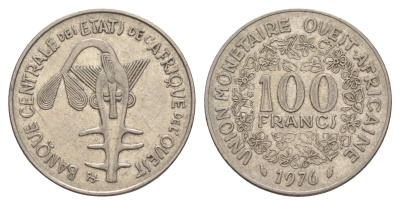 Западная Африка (BCEAO) 100 франков 1976 KM 4 никель 4656-921