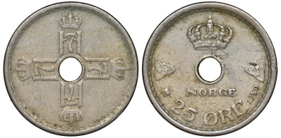 Норвегия 25 эре 1950 KM 384 медно-никель 4174-212