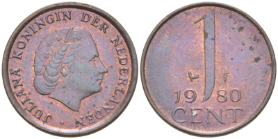 Нидерланды 1 цент 1980 Юлиана (1949-1980) KM 180 бронза 3457-1061