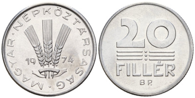 Венгрия 20 филлеров 1974 BP KM 573 алюминий 4152-265