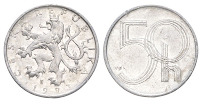 Чехия 50 геллеров 1993 KM 3 алюминий 4627-1232