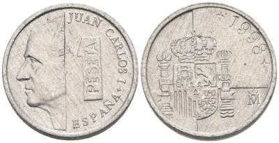 Испания 1 песета 1998 Хуан Карлос I KM 832 алюминий 4567-735