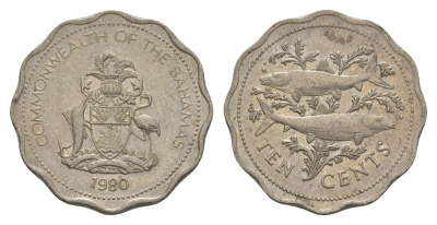 Багамские острова (Багамы) 10 центов 1980 KM 61 медно-никель 4650-635