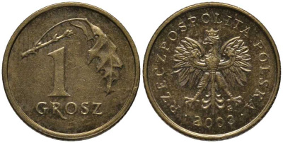 Польша 1 грош 2003 MW KM 276, Parchimowicz 701l латунь 4396-1227