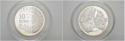 Бельгия 10 евро 2004 Расширение Европейского Союза KM 234 серебро PROOF 02-208-24