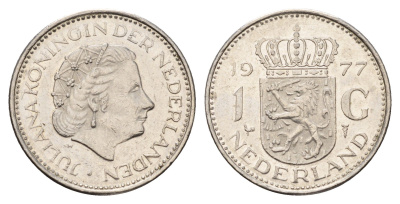 Нидерланды 1 гульден 1977 Юлиана (1948-1980) KM 184a никель 190-226