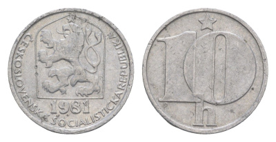 Чехословакия 10 геллеров 1981 KM 80 алюминий 4396-1136