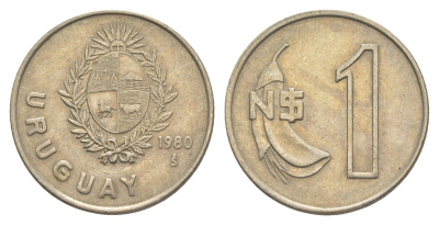 Уругвай 1 песо 1980 KM 74 медно-никель 4637-1242