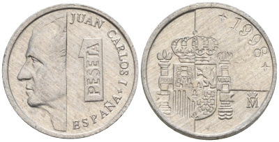 Испания 1 песета 1992 Хуан Карлос I (1975 - 2014) KM 832 алюминий 4154-525