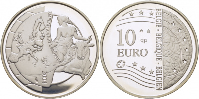 Бельгия 10 евро 2004 Расширение Европейского Союза KM 234 серебро PROOF 01-165-31