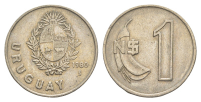 Уругвай 1 песо 1980 KM 74 медно-никель 4637-1153