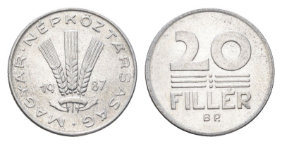 Венгрия 20 филлеров 1987 BP KM 573 алюминий 4664-1235