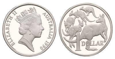 Австралия 1 доллар 1990 KM 84a серебро PROOF 11-070-21