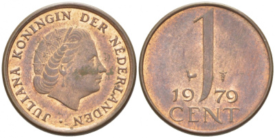 НИДЕРЛАНДЫ 1 ЦЕНТ 1979 ЮЛИАНА KM 180 бронза 3718-154