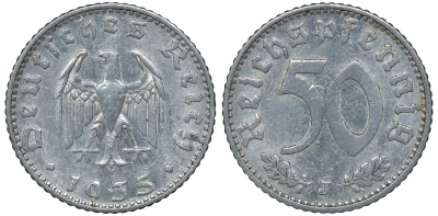 Германия 50 рейхспфеннигов 1935 J KM 87, J.368 алюминий 72-1246