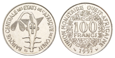 Западная Африка (BCEAO) 100 франков 1997 KM 4 никель UNC 4654-546