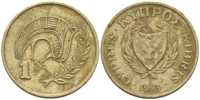 Кипр 1 цент 1983 KM 53.1 никель латунь 4174-1115