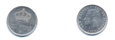 ИСПАНИЯ 25 ПЕСЕТ 1980 KM 808 медно-никель 54-2026