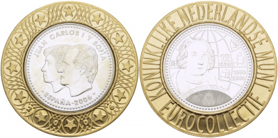 Испания 12 евро 2006 500 лет открытиям Колумба, евроколлекция Нидерландского монетного двора KM 1113 серебро UNC 1068-7-13