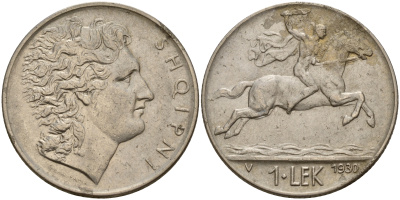 Албания 1 лек 1930 V KM 5 никель    4599-1132
