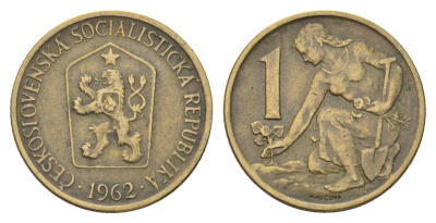 Чехословакия 1 крона 1962 KM 50 алюминиевая бронза 4670-1143