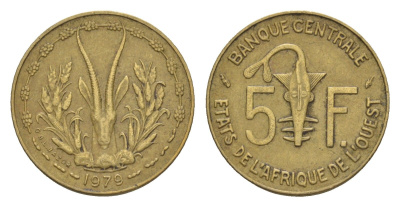 Западная Африка (BCEAO) 5 франков 1979 KM 2a медь алюминий никель 4655-813
