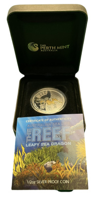 Австралия 50 центов 2009 морской дракон, эмаль, оригинальная коробка с сертификатом KM 1101 серебро PROOF 4-3-3-06