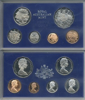 Австралия официальный набор из 6 монет 1974 в оригинальной пластиковой упаковке, с сертификатом KM PS36   PROOF  2-6-3-35