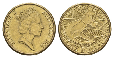 Австралия 1 доллар 1988 200 лет Австралии KM 100 алюминиевая бронза aUNC 4657-214