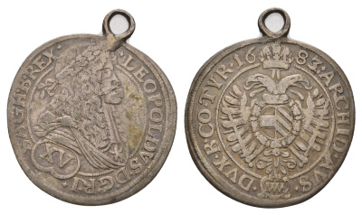 Австрия 15 крейцеров 1683 Леопольд I KM 1170 серебро 1520-1412