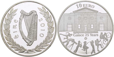Ирландия 10 евро 2010 25 ЛЕТ УЧРЕЖДЕНИЯ ПРЕМИИ ГЕРЦОГА ЭДИНБУРГСКОГО (GAISCE) KM NEW серебро PROOF 02-109-13