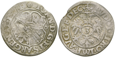 СВЯЩЕННАЯ РИМСКАЯ ИМПЕРИЯ, АВСТРИЯ 3 КРЕЙЦЕРА 1580 РУДОЛЬФ II (1552-1612), МОНДВОР СТРАСБУРГ серебро 99-968