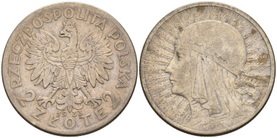 Польша 1 злотый 1933 королева Ядвига KM 20 серебро 4116-333