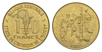 Западная Африка (BCEAO) 10 франков 1985 Центральный банк государств Западной Африки KM 10 медь алюминий никель 4642-243