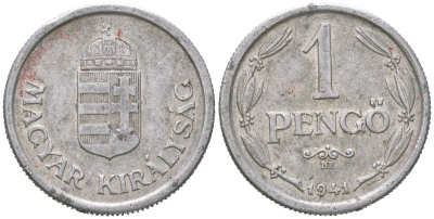 Венгрия 1 пенге 1941 BP KM 521 алюминий 190-912