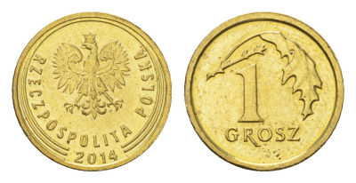 Польша 1 грош 2014 Y 923 сталь плакированная латунью UNC 4615-443