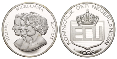 Нидерланды 1 экю 1993 Голландские королевы, с сертификатом подлинности UC 202 серебро PROOF 1083-5-51