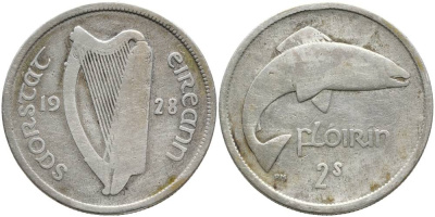 Ирландия 1 флорин = 2 шиллинга 1928 KM 7 серебро 4531-812