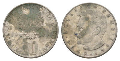 Польша 10 злотых 1977 Болеслав Прус Y 73 медно-никель 4633-132