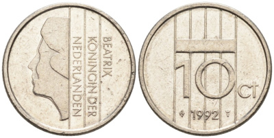 Нидерланды 10 центов 1982 Беатрикс (1980-2013) KM 203 никель 4567-563