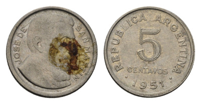 Аргентина 5 сентаво 1951 KM 46 медно-никель 4154-768