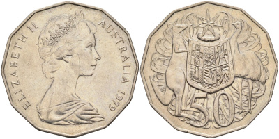 Австралия 50 центов 1979 Елизавета II (1952-2022), герб, кенгуру KM 68 медно-никель 4131-722
